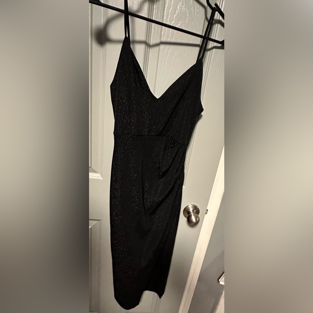 Hoco style black slit dress